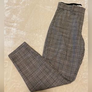 Straight Fit Brown Plaid Dress Pants Slacks
